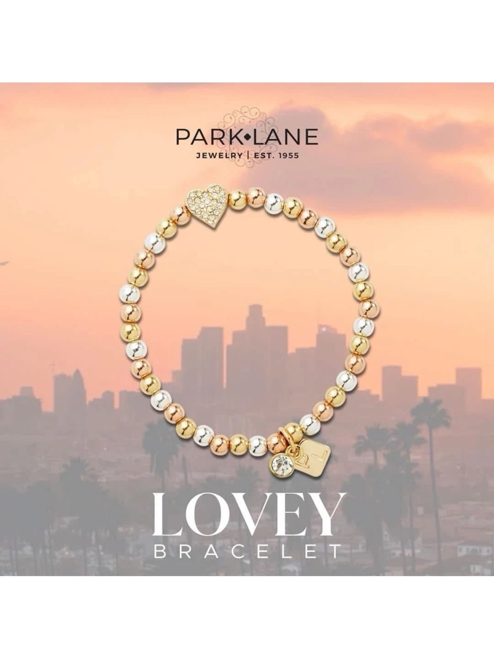 Park Lane Tri-Tone Lovey Bracelet in Gold, Silver, Rose Gold